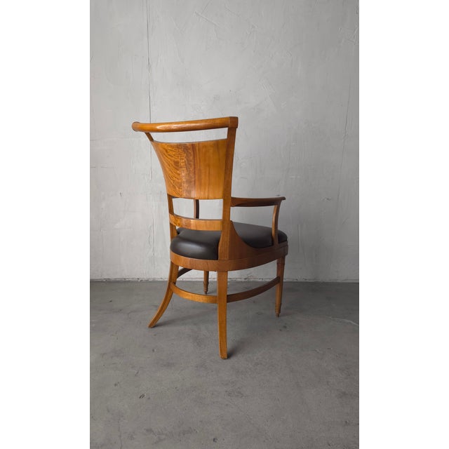 Set of Six Antique Biedermeier Burled Walnut Dining Chairs For Sale - Image 9 of 10