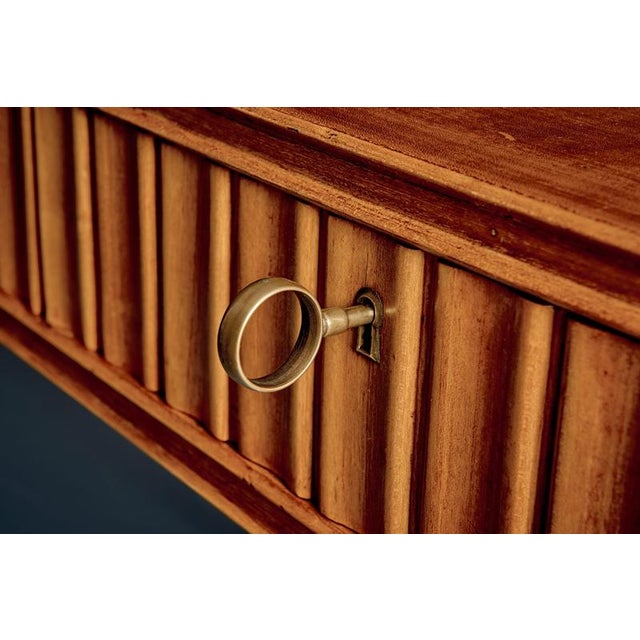 Italian Cherry Wood Lady Writing Desk with Floating Top, 1940s For Sale - Image 10 of 12