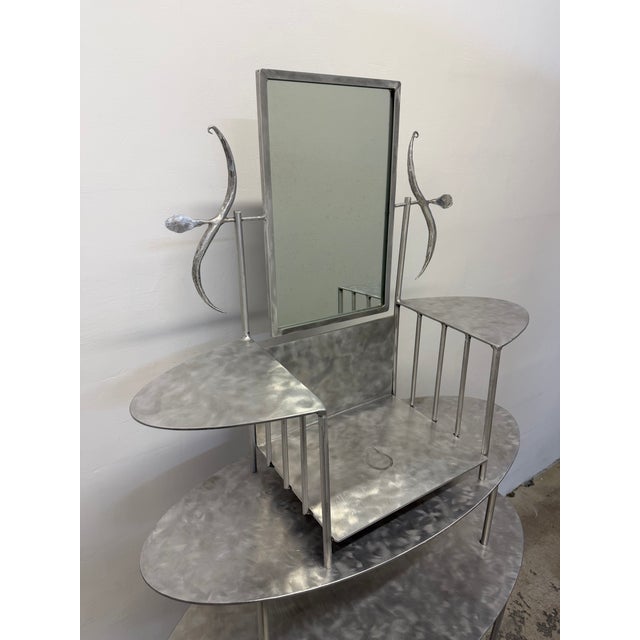 Modern Handcrafted Artisan Entry / Foyer Table or Tall Vanity With Mirror, 1990s For Sale - Image 3 of 18