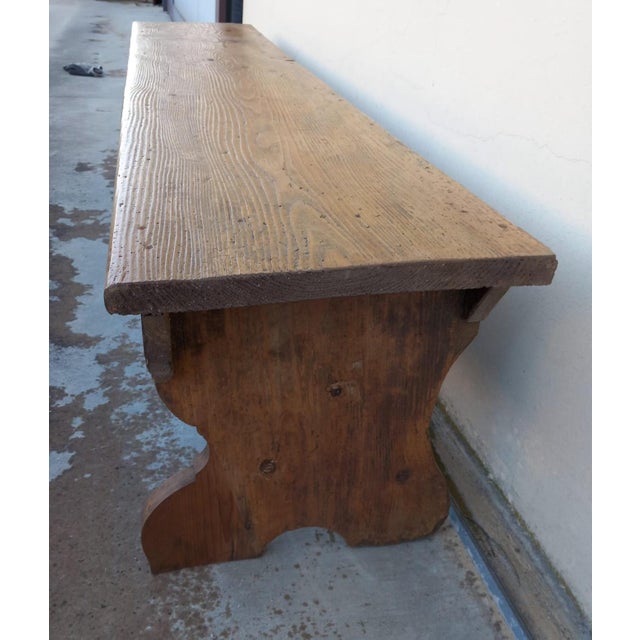 Antique Venetian Fir Bench For Sale - Image 5 of 6