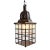 Beautiful vintage iron and glass windowpane pendant lantern. Hand cut decorative perforation details at top. Includes 3'...