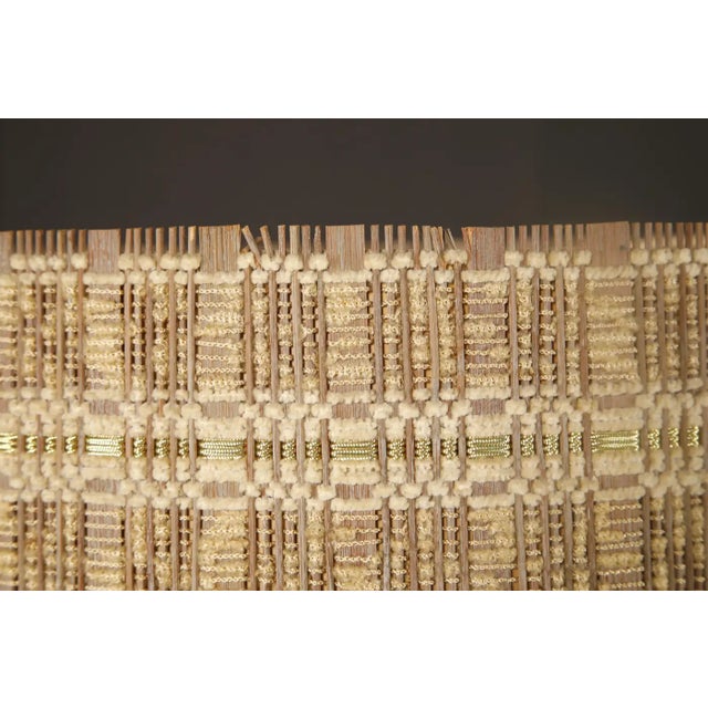 Maria Kipp Mid-Century Modern Natural & Pale Gold Checker Weave Lampshade, 1960s For Sale In Los Angeles - Image 6 of 11