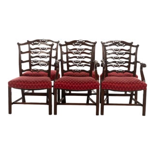 1950s Federal Style Ribbon Back Dining Chairs- Set of 6 For Sale