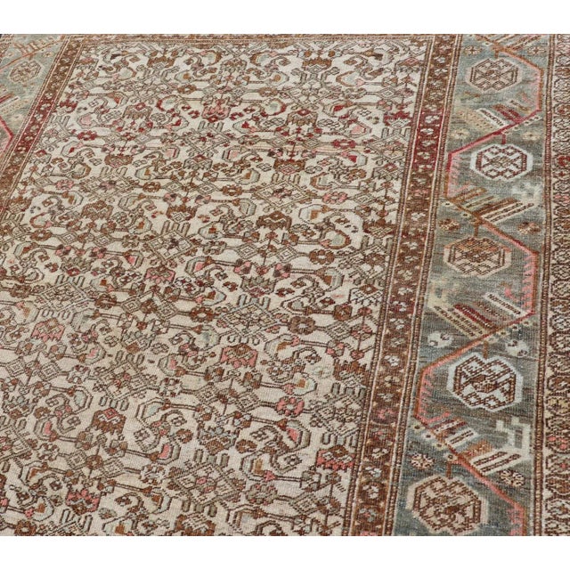 Antique Persian Bidjar Rug With Dense All-Over Herati Design 4'3 X 6'5 For Sale - Image 10 of 12