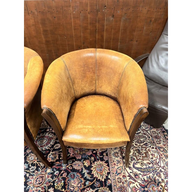 Animal Skin English Sheep Leather Chairs, Set of 6 For Sale - Image 7 of 13