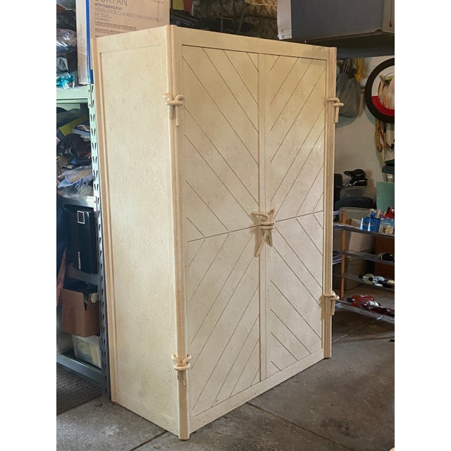 Late 20th Century Vintage Contemporary Armoire With Pocket Doors For Sale In Indianapolis - Image 6 of 11