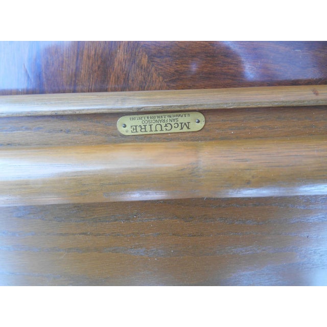 McGuire Vintage McGuire Mahogany and Rattan Side Table For Sale - Image 4 of 7