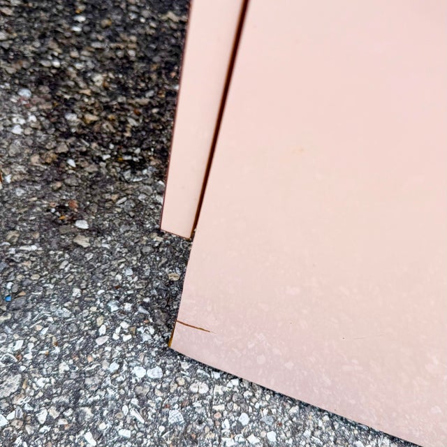 Postmodern Pink Golds Laminate Waterfall Nightstands - A Pair For Sale - Image 9 of 9