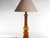 Wood Scandinavian Modern Amber Glass Table Lamp by Miranda, 1970s For Sale - Image 7 of 18