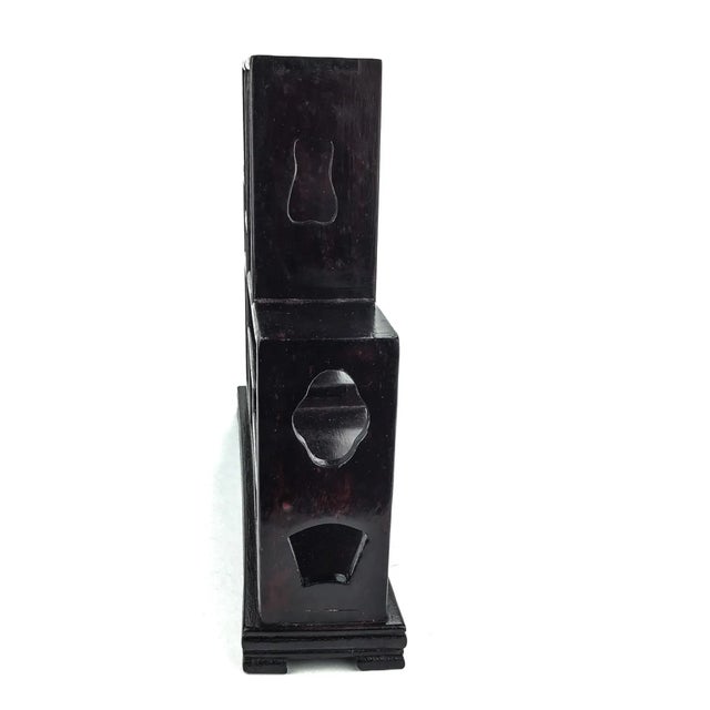 Wood Vintage Chinese Ming Style Miniature Tabletop Rosewood Etagere For Sale - Image 7 of 12