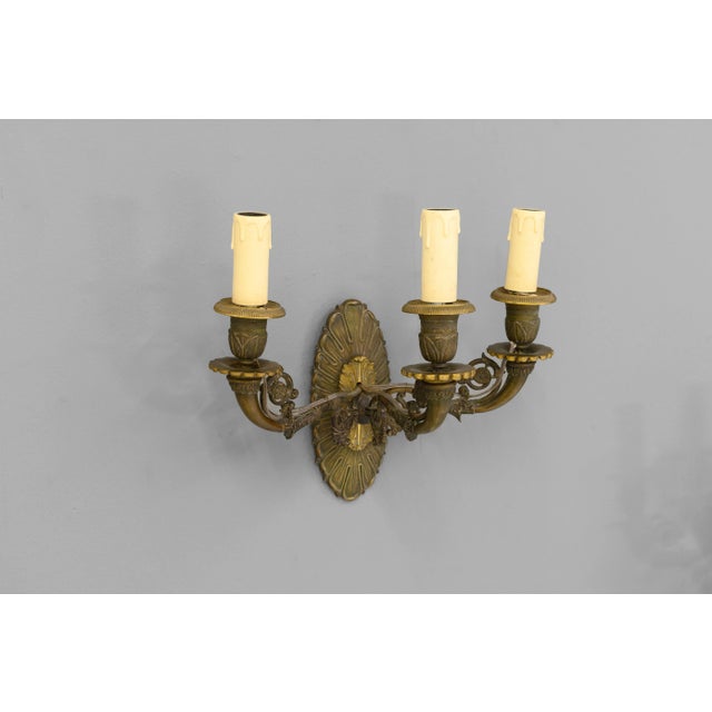 Bronze Wall Lights, 1900, Set of 2 For Sale - Image 3 of 6