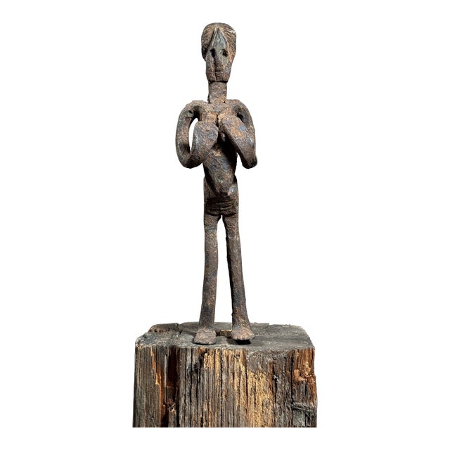 Antique Folk Art Hand Forged Iron Figurative Sculpture For Sale