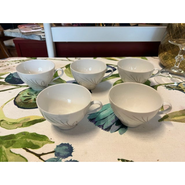 Ceramic 1930s Bavaria Germany Collection of Eschenbach Teacups- Set of 5 For Sale - Image 7 of 7