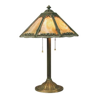 1910s Bradley and Hubbard Slag Glass Table Lamp, All Original For Sale