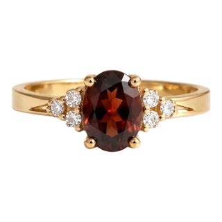 Garnet Cubic Zirconia Engagement Ring, January Birthstone Promise Ring Us 7 For Sale