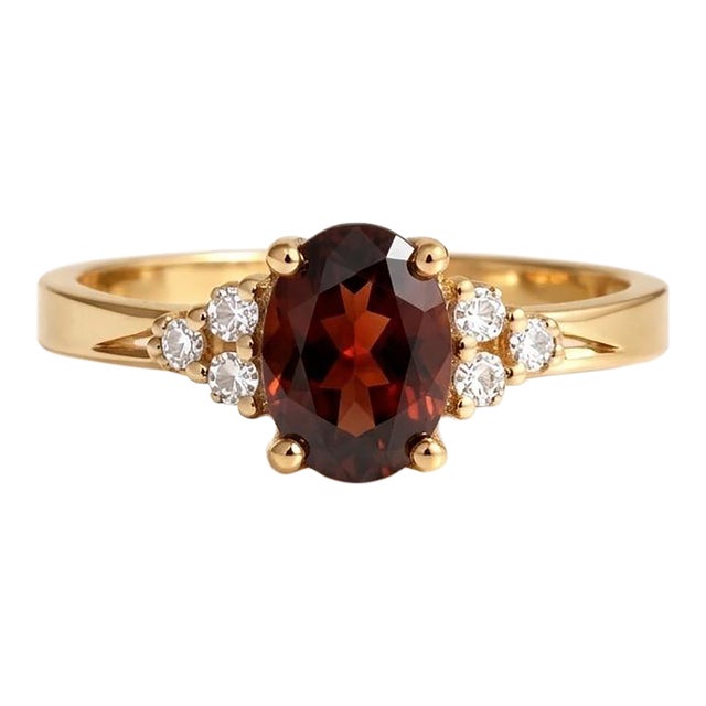 Garnet Cubic Zirconia Engagement Ring, January Birthstone Promise Ring Us 7 For Sale