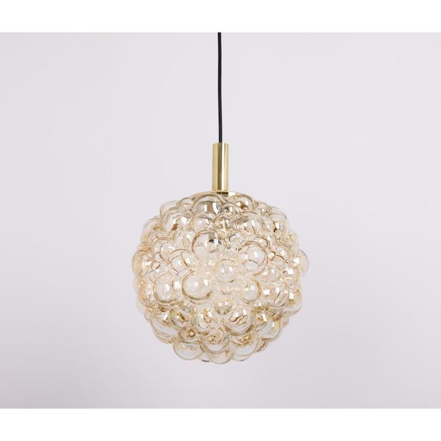 Large Amber Bubble Glass Pendant by Helena Tynell for Limburg, Germany, 1970s For Sale - Image 9 of 12