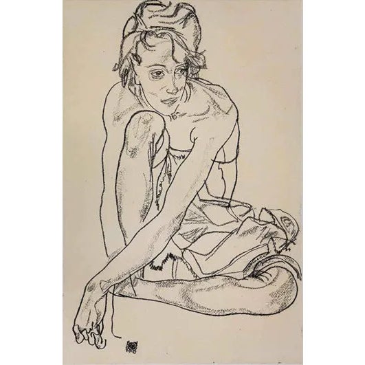 Artist:Egon Schiele Country:Austria Title:Woman crouching Medium:Lithograph – 63 Marks:Signed in plate Printed:1968 by Max...