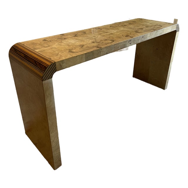 Vintage Henredon Scene Two Burlwood Console Table For Sale