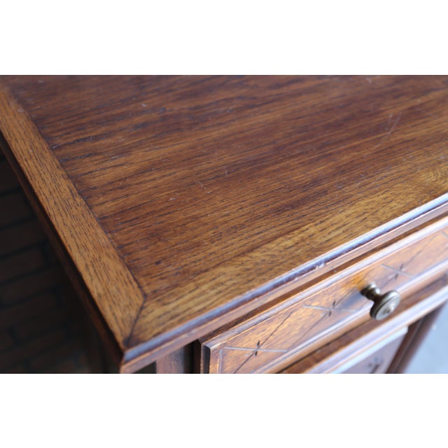 Antique French Louis XV Style Carved Oak Cabinet For Sale - Image 4 of 6