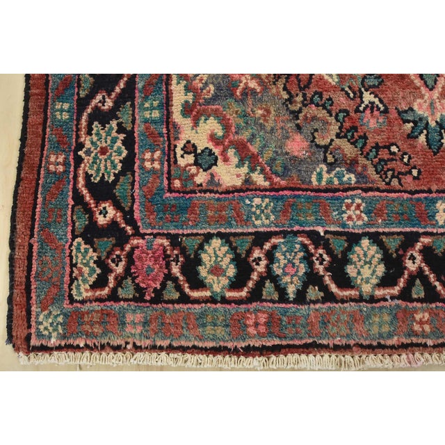Malayer Runner 3’10” X 9’2” Red Wool Semi-Antique Traditional Hand-Knotted Rug For Sale - Image 11 of 14