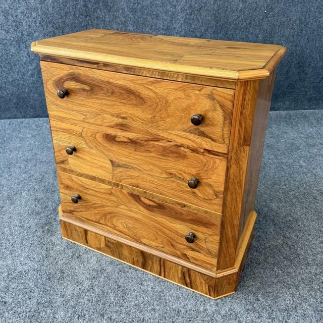 American 1960s 3-Drawer Elm Wood Diminutive Chest For Sale - Image 3 of 8