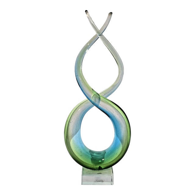 Vintage Murano Art Glass Swirl Abstract Sculpture Figurine For Sale