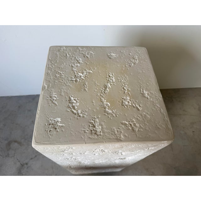 Ivory 1980s Vintage Postmodern Organic Textured Plaster Display Pedestal For Sale - Image 8 of 12