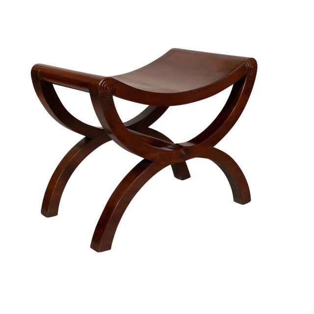 Regency Mahogany Curule Form Benches - A Pair For Sale In Boston - Image 6 of 13