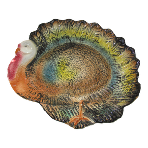 Vintage Bresolin Italy Hand Painted Thanksgiving Turkey Platter