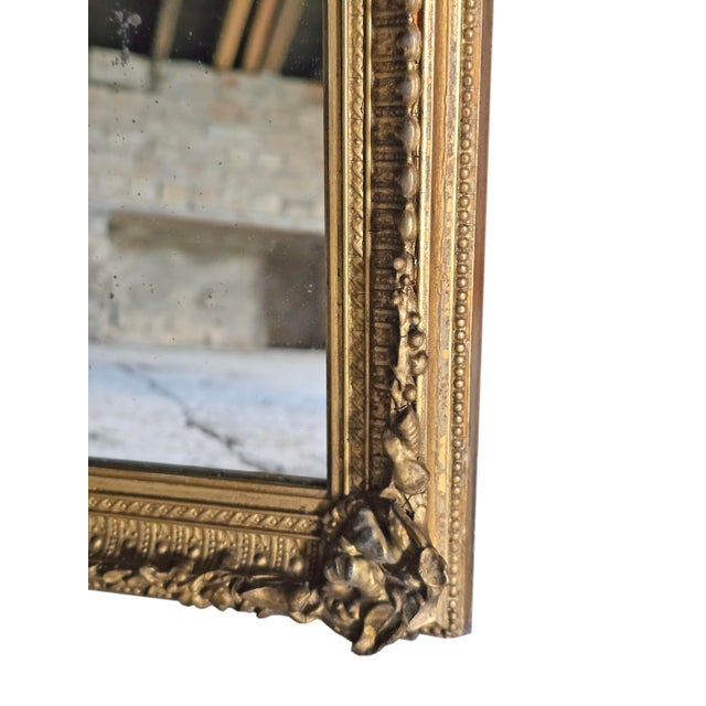 Antique Gilt Full-Length Floor Dressing Mirror, 1910 For Sale - Image 3 of 7