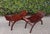 Late 20th Century Vintage Wood Slatted Mission-Style Curved Asian Benches With Rosewood Finish, a Pair For Sale - Image 5 of 8