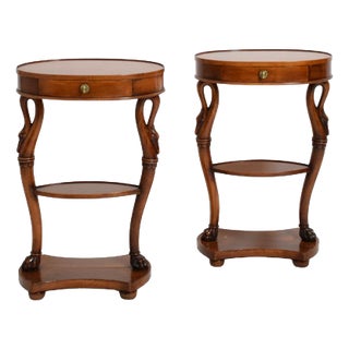Oval Swan Side Tables, 1900s, Set of 2 For Sale