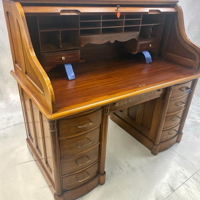 Vintage Oak Secretary Desk For Sale - Image 10 of 12