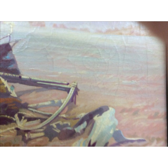 1910s Antique Western Painting For Sale - Image 5 of 7