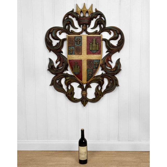 A Extra Large Heraldry Coat of Arms Wall Hanging Sculpture, c.1969 - Pairs Nicely with Many Traditional & Eclectic...