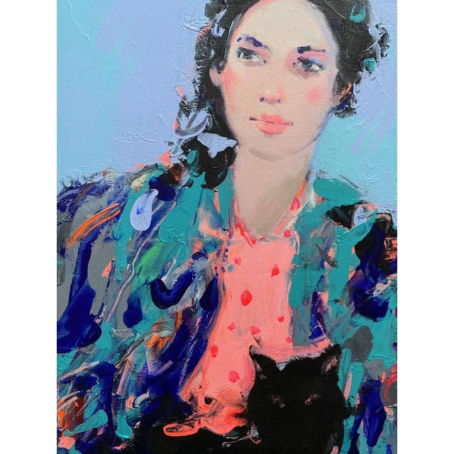 This painting symbolizes the balance between stillness and movement. The figure remains motionless, while the open,...