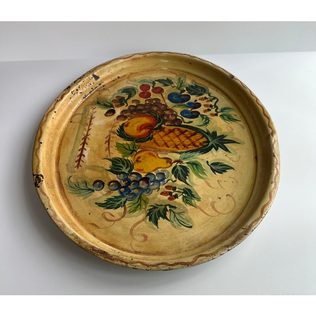 Vintage Folk Art Oval Tole Tray With Colorful Fruit. A beautiful addition to your collection. Would look fabulous on a...