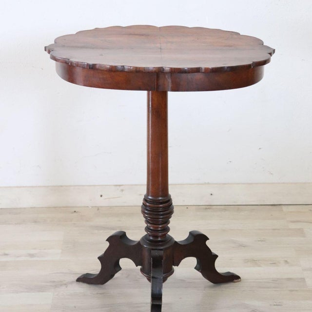 Wood Antique Gueridon Table in Walnut, 1800s For Sale - Image 7 of 9