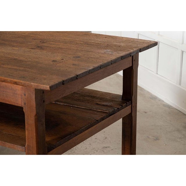 Large Antique English Pine Bakers Worktable, 1890 For Sale - Image 14 of 15