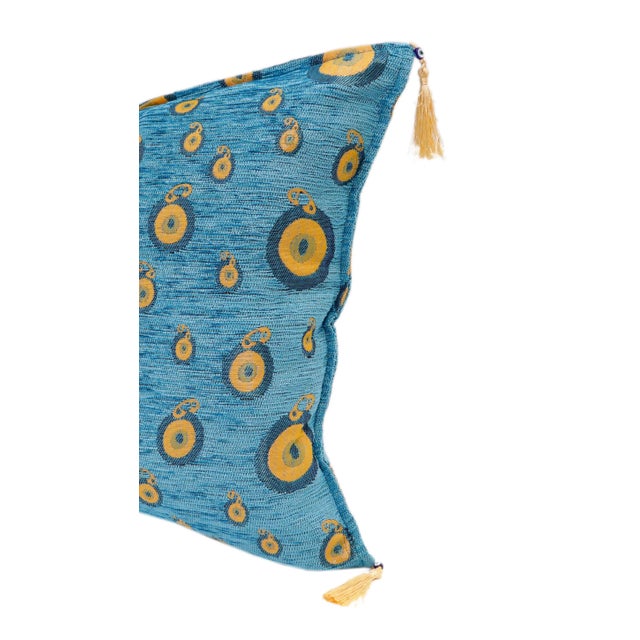 1990s Starry Night Glory Chenille Decorative Turkish Pillow For Sale - Image 4 of 6