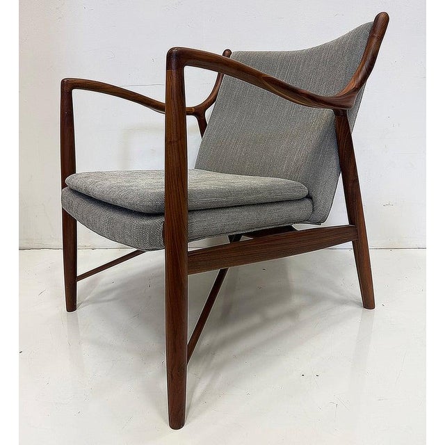 Danish Modern Model 45 Lounge Chair, Finn Juhl Manner, Pair For Sale - Image 9 of 15