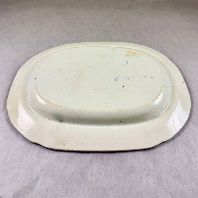 Stubbs & Kent Georgian Cobalt Transferware ‘ Birds and Fruits’ Platter, Circa 1830 For Sale - Image 12 of 13
