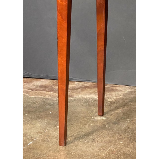 English Serpentine Bow Front Writing Desk or Side Table of Inlaid Mahogany For Sale - Image 4 of 14