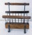Mid-century magazine rack stand, circa 1960 French Wrought iron and massive oak Good condition