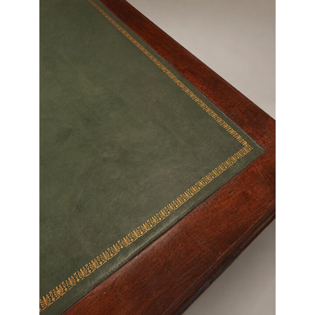 Monumental 19th Century Mahogany Campaign Partner’s Library Desk For Sale - Image 11 of 12