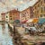 Wood 1954 Venetian Cityscape Oil Painting, Framed For Sale - Image 7 of 13
