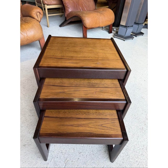 Mid-Century Modern Danish Nesting Tables, 1970s, Set of 3 For Sale - Image 11 of 18
