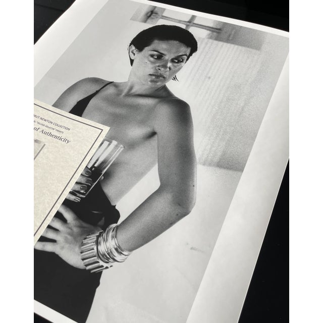 "Paloma Picasso, Saint Tropez 1973" 20x24 Vintage Silver Gelatin Print by Helmut Newton For Sale - Image 4 of 7