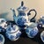 1960s English Traditional Flow Blue Ironstone Tea Set 9 Pcs For Sale - Image 4 of 8